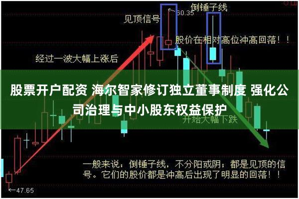 股票开户配资 海尔智家修订独立董事制度 强化公司治理与中小股东权益保护