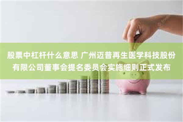 股票中杠杆什么意思 广州迈普再生医学科技股份有限公司董事会提名委员会实施细则正式发布