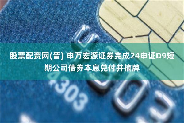 股票配资网(晋) 申万宏源证券完成24申证D9短期公司债券本息兑付并摘牌