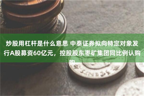 炒股用杠杆是什么意思 中泰证券拟向特定对象发行A股募资60亿元，控股股东枣矿集团同比例认购