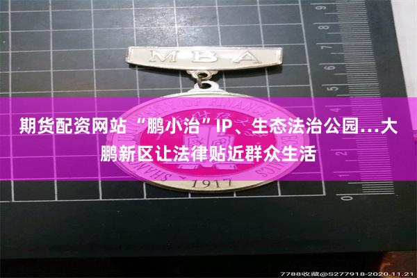 期货配资网站 “鹏小治”IP、生态法治公园…大鹏新区让法律贴近群众生活