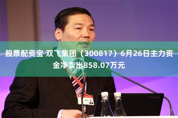 股票配资宝 双飞集团（300817）6月26日主力资金净卖出858.07万元
