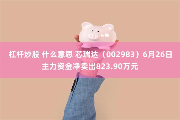 杠杆炒股 什么意思 芯瑞达（002983）6月26日主力资金净卖出823.90万元