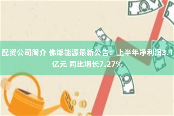 配资公司简介 佛燃能源最新公告：上半年净利润3.1亿元 同比增长7.27%