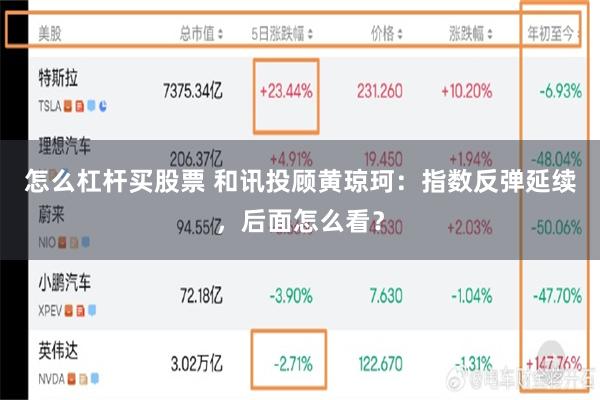 怎么杠杆买股票 和讯投顾黄琼珂:指数反弹延续,后面怎么看?