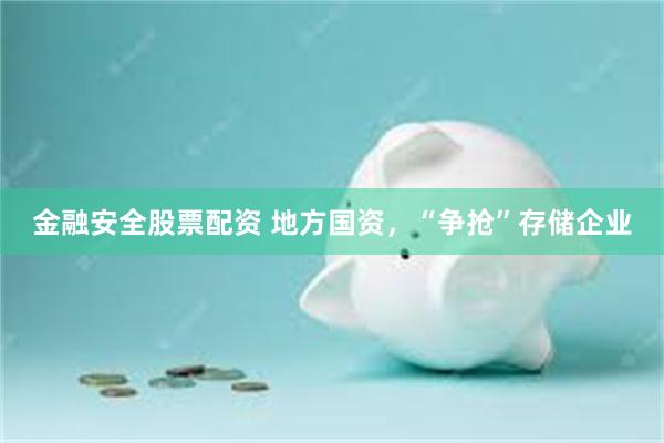 金融安全股票配资 地方国资,“争抢”存储企业