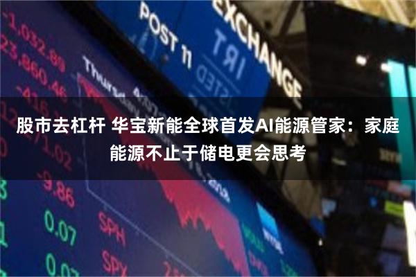 股市去杠杆 华宝新能全球首发AI能源管家：家庭能源不止于储电更会思考