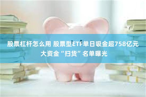 股票杠杆怎么用 股票型ETF单日吸金超758亿元 大资金“扫货”名单曝光