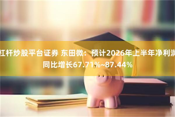 杠杆炒股平台证券 东田微：预计2026年上半年净利润同比增长67.71%~87.44%