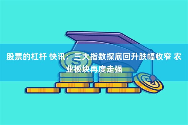 股票的杠杆 快讯：三大指数探底回升跌幅收窄 农业板块再度走强