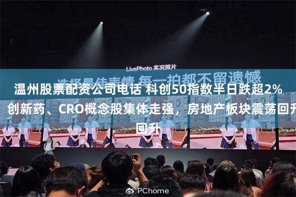 温州股票配资公司电话 科创50指数半日跌超2%，创新药、CRO概念股集体走强，房地产板块震荡回升