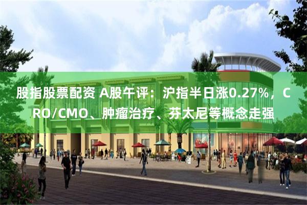 股指股票配资 A股午评：沪指半日涨0.27%，CRO/CMO、肿瘤治疗、芬太尼等概念走强